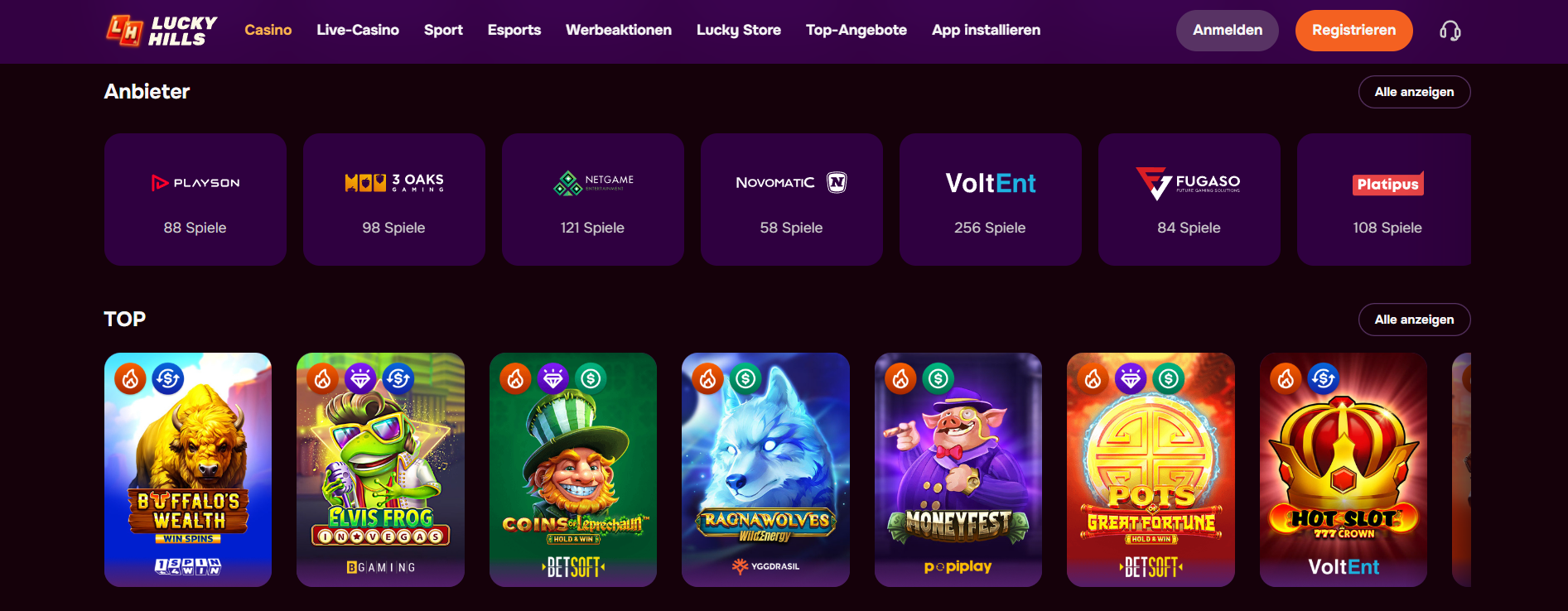 ontgrendel reload-bonus van LuckyHills Casino